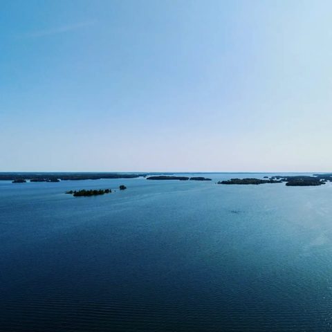 Islands across blue water, Ontario, Canada