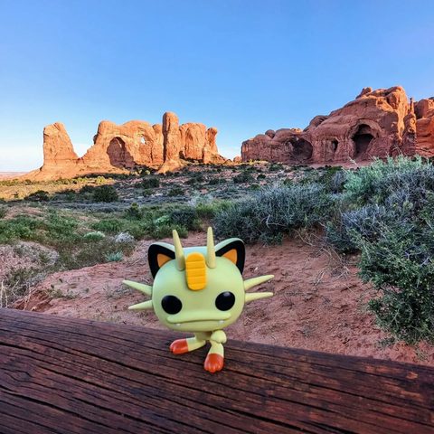 Meowth figurine at Arches National Park, United States