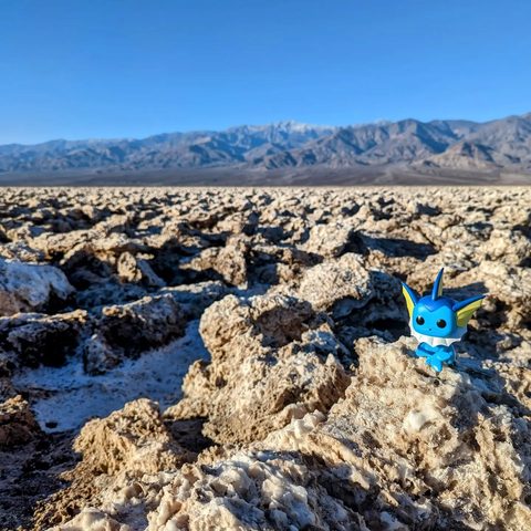 Vaporeon figurine at Death Valley National Park, United States