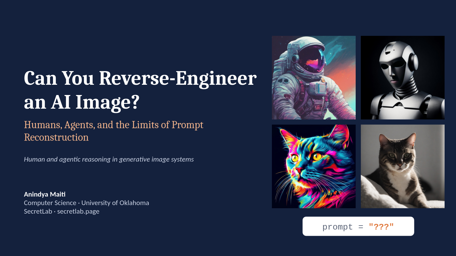 Title slide for Can You Reverse-Engineer an AI Image?