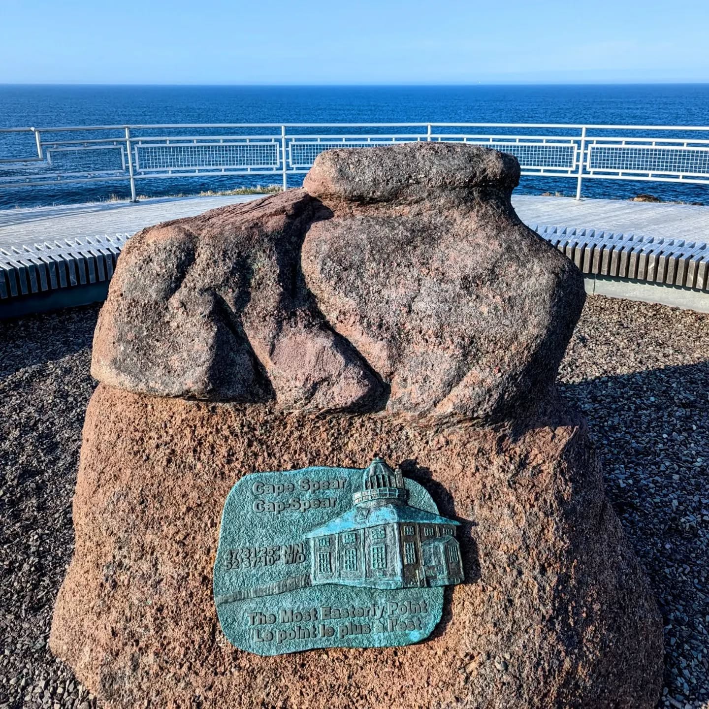 The Cape Spear marker for the most easterly point in Newfoundland